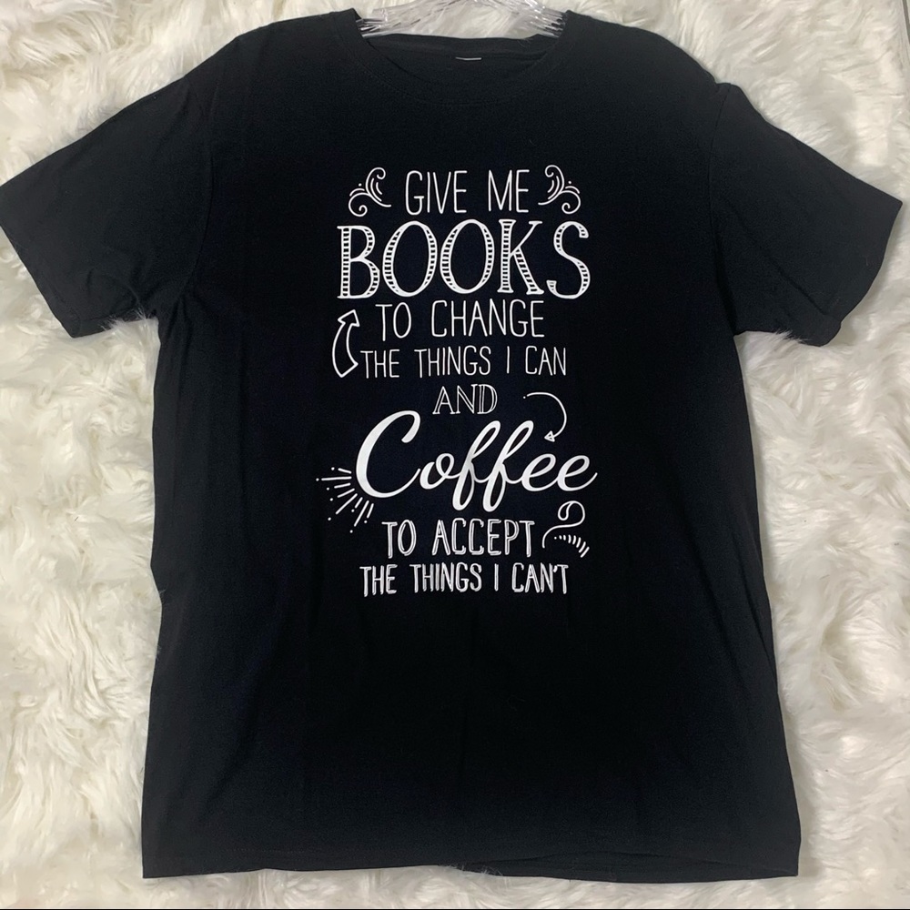 Books and Coffee Women’s T-Shirt Size Large